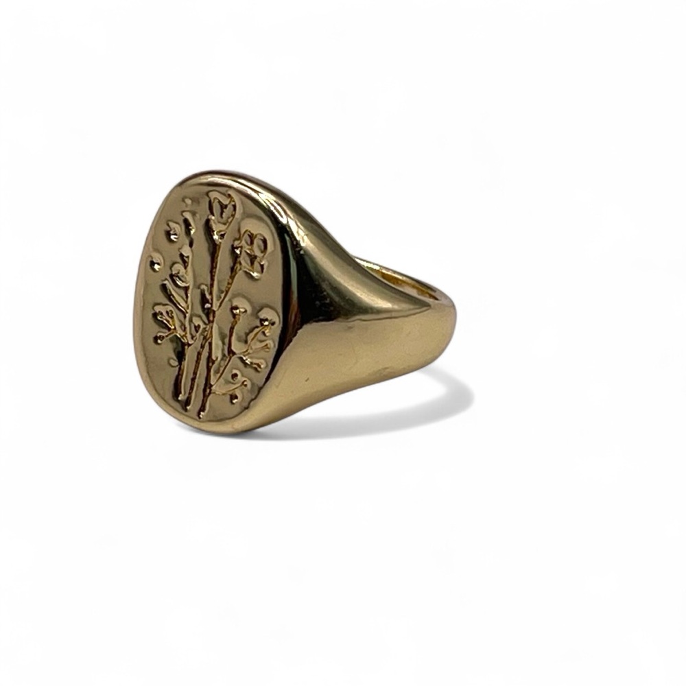 ❤️ Wildflower Gold Signet Ring